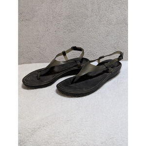 Women's Crocs Black Thong Sandals Size 8 Strappy Croc Plastic Material